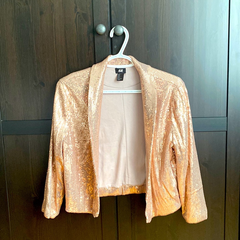 H&M Rose Gold Sequin Cardigan